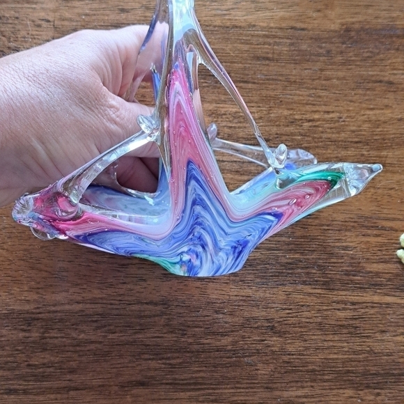 Vintage Italian Murono Lavorazione Arte Small Glass Art Dish Candy Dish Rare - Picture 6 of 12